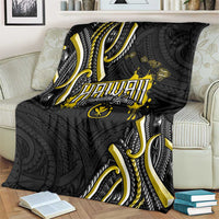 Traditional Art Hawaiian Kakau Tattoos Blanket Yellow Color - Polynesian Pride