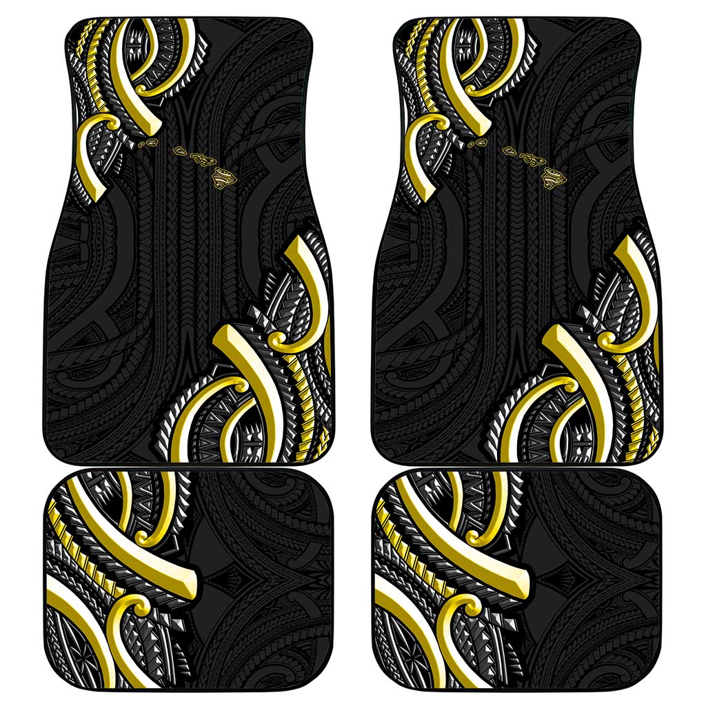 Traditional Art Hawaiian Kakau Tattoos Car Mats Yellow Color - Polynesian Pride