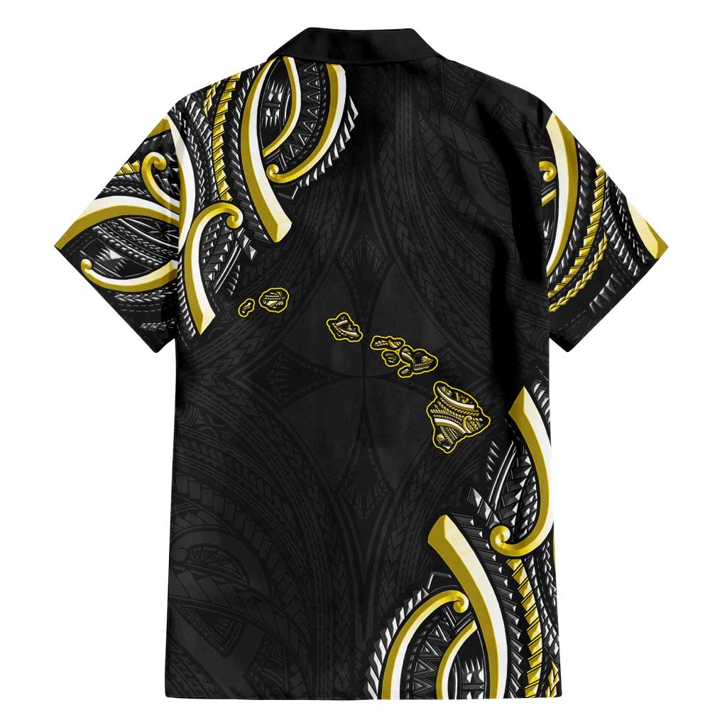 Traditional Art Hawaiian Kakau Tattoos Family Matching Off Shoulder Maxi Dress and Hawaiian Shirt Yellow Color - Polynesian Pride