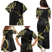 Traditional Art Hawaiian Kakau Tattoos Family Matching Puletasi and Hawaiian Shirt Yellow Color - Polynesian Pride