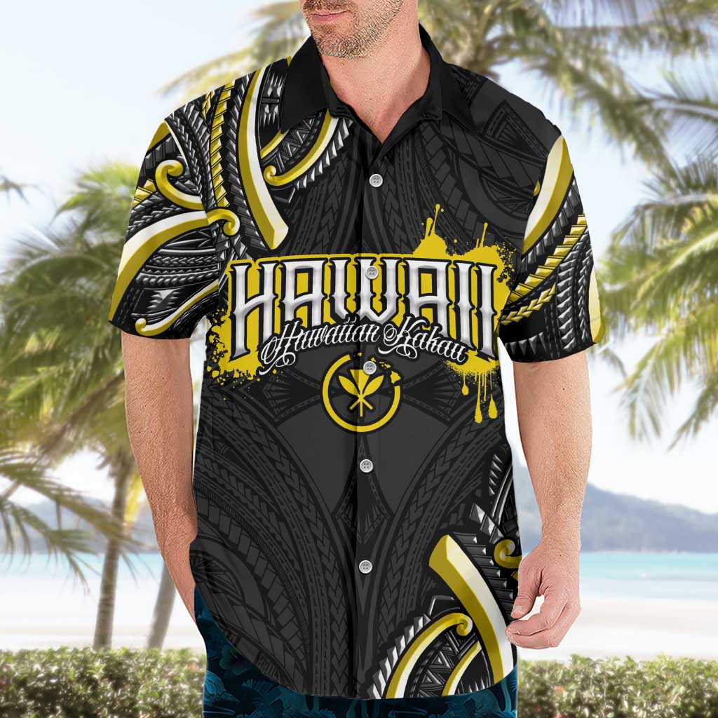 Traditional Art Hawaiian Kakau Tattoos Hawaiian Shirt Yellow Color - Polynesian Pride