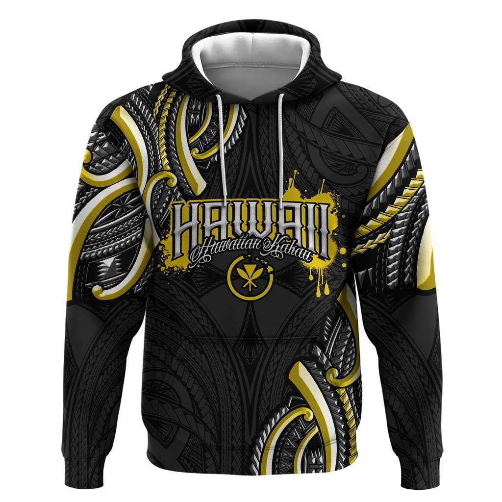 Traditional Art Hawaiian Kakau Tattoos Hoodie Yellow Color - Polynesian Pride