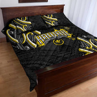 Traditional Art Hawaiian Kakau Tattoos Quilt Bed Set Yellow Color - Polynesian Pride