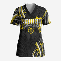 Traditional Art Hawaiian Kakau Tattoos Scrub Top Yellow Color - Polynesian Pride