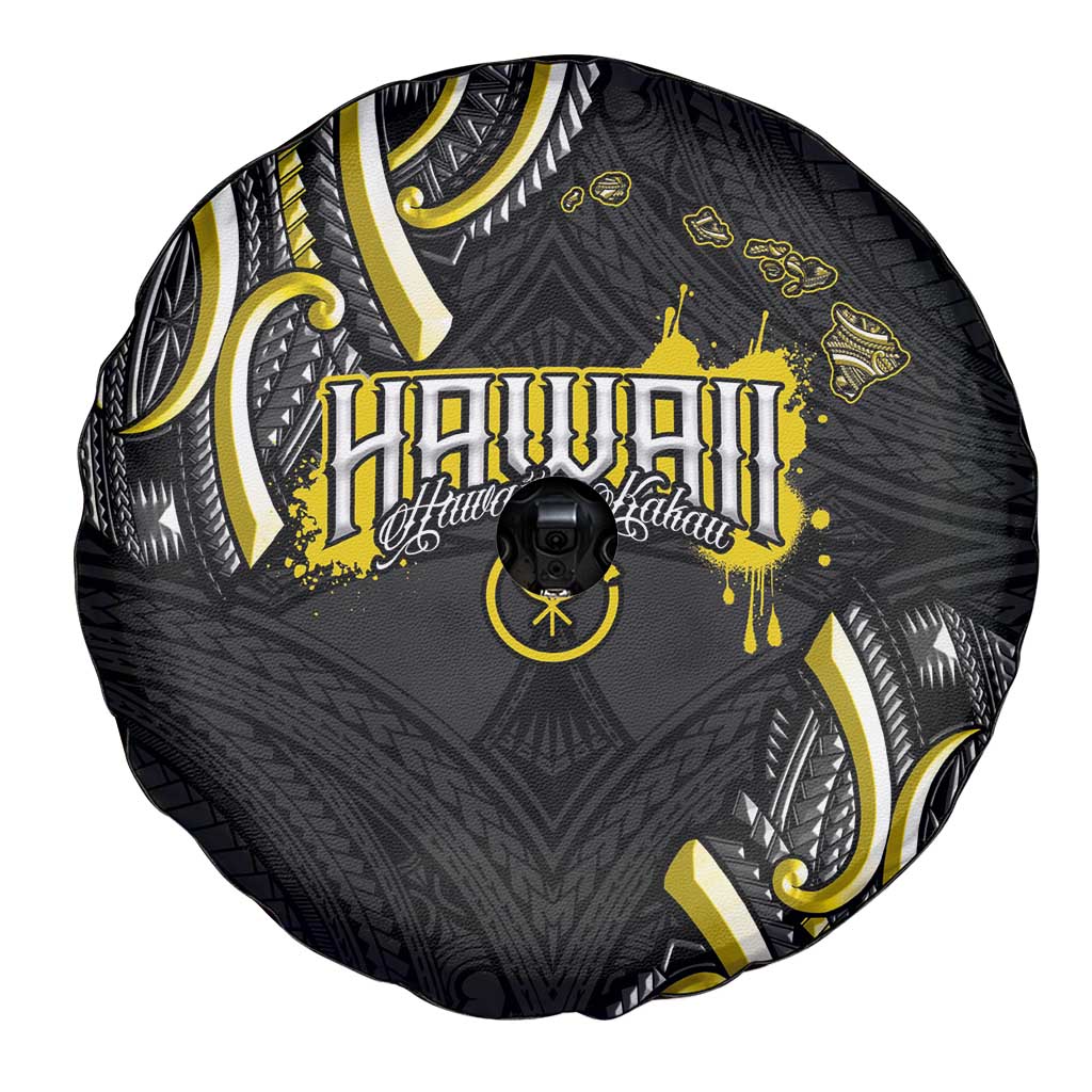 Traditional Art Hawaiian Kakau Tattoos Spare Tire Cover Yellow Color - Polynesian Pride