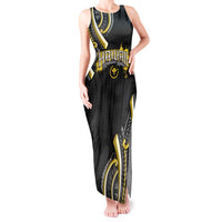 Traditional Art Hawaiian Kakau Tattoos Tank Maxi Dress Yellow Color - Polynesian Pride