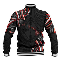 Traditional Art Hawaiian Kakau Tattoos Baseball Jacket Red Color - Polynesian Pride