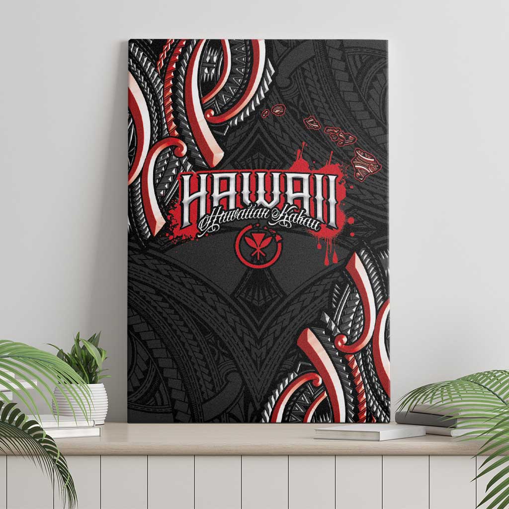 Traditional Art Hawaiian Kakau Tattoos Canvas Wall Art Red Color - Polynesian Pride