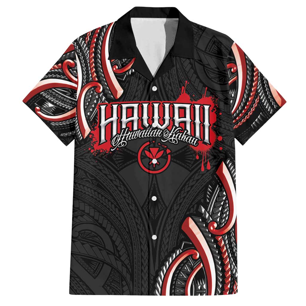Traditional Art Hawaiian Kakau Tattoos Family Matching Summer Maxi Dress and Hawaiian Shirt Red Color - Polynesian Pride