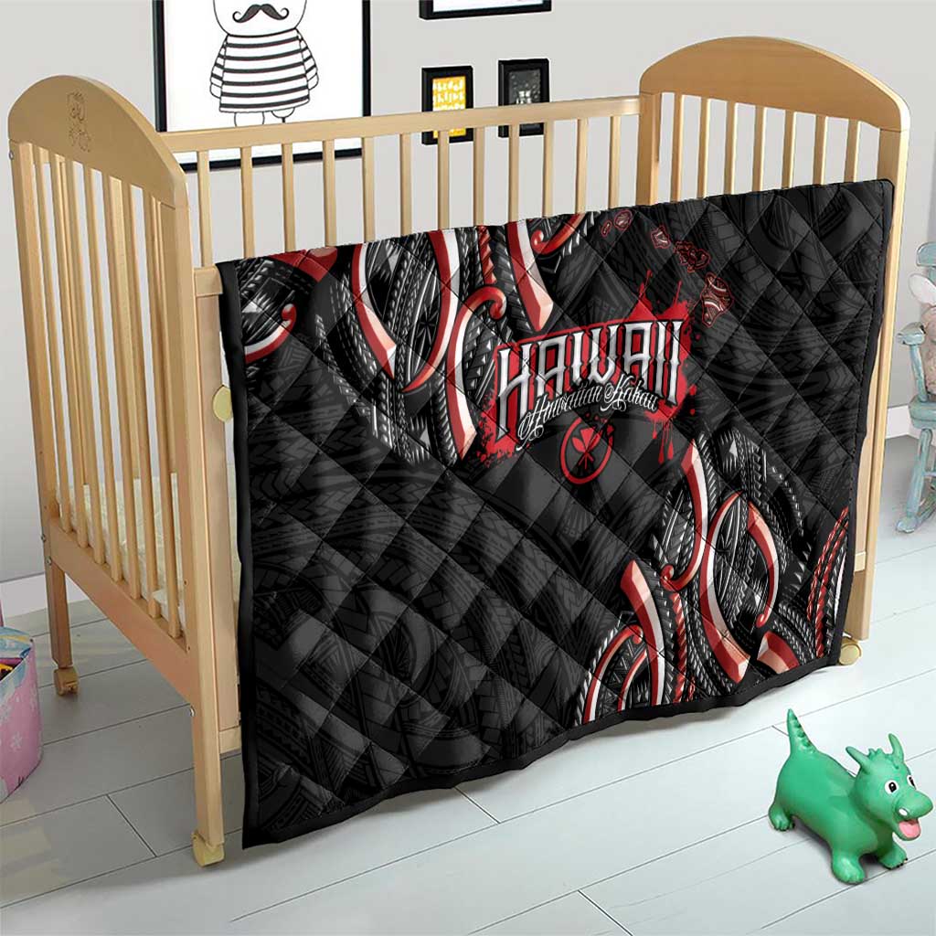 Traditional Art Hawaiian Kakau Tattoos Quilt Red Color - Polynesian Pride