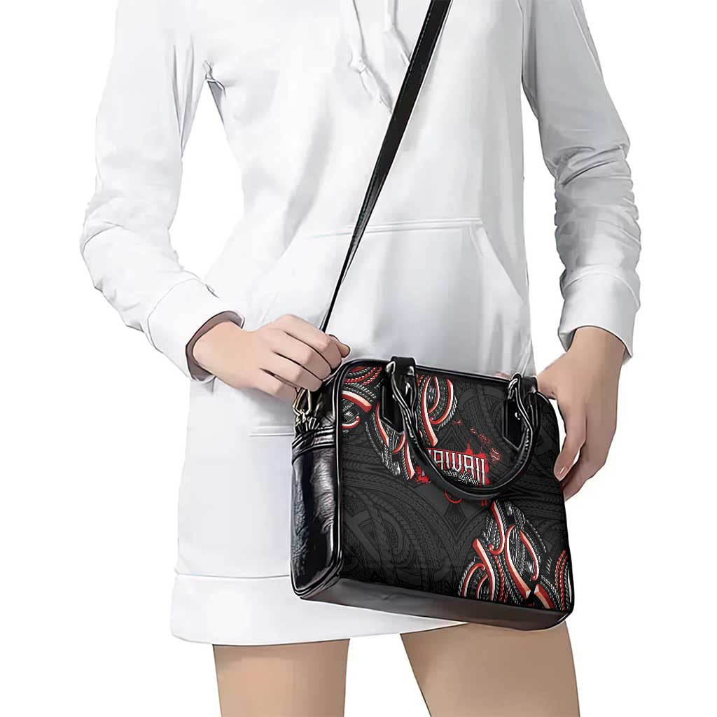 Traditional Art Hawaiian Kakau Tattoos Shoulder Handbag Red Color - Polynesian Pride