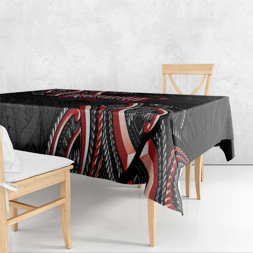 Traditional Art Hawaiian Kakau Tattoos Tablecloth Red Color - Polynesian Pride