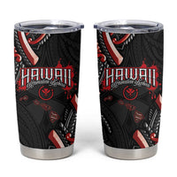 Traditional Art Hawaiian Kakau Tattoos Tumbler Cup Red Color - Polynesian Pride