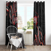Traditional Art Hawaiian Kakau Tattoos Window Curtain Red Color - Polynesian Pride