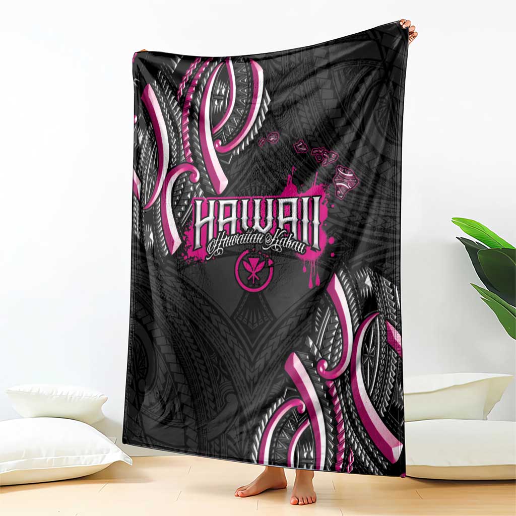 Traditional Art Hawaiian Kakau Tattoos Blanket Pink Color - Polynesian Pride