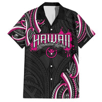 Traditional Art Hawaiian Kakau Tattoos Family Matching Long Sleeve Bodycon Dress and Hawaiian Shirt Pink Color - Polynesian Pride