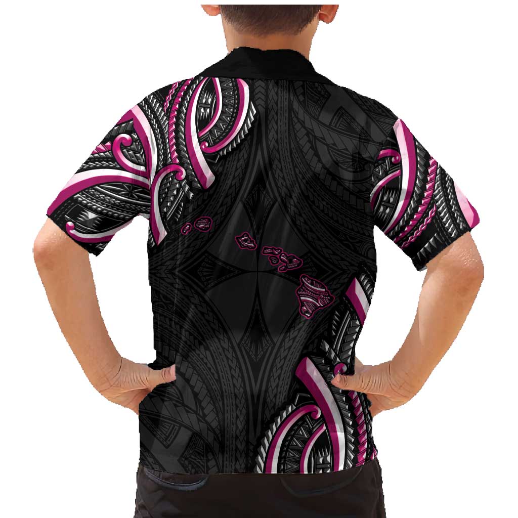 Traditional Art Hawaiian Kakau Tattoos Family Matching Mermaid Dress and Hawaiian Shirt Pink Color - Polynesian Pride