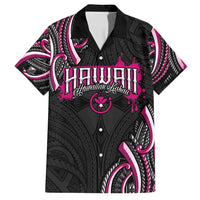 Traditional Art Hawaiian Kakau Tattoos Family Matching Short Sleeve Bodycon Dress and Hawaiian Shirt Pink Color - Polynesian Pride