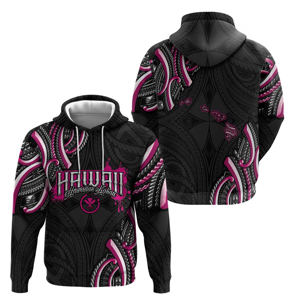 Traditional Art Hawaiian Kakau Tattoos Hoodie Pink Color - Polynesian Pride