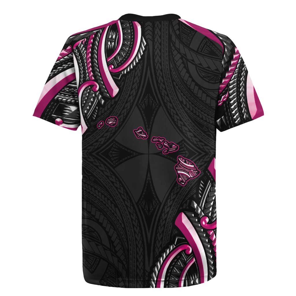 Traditional Art Hawaiian Kakau Tattoos Rugby Jersey Pink Color - Polynesian Pride