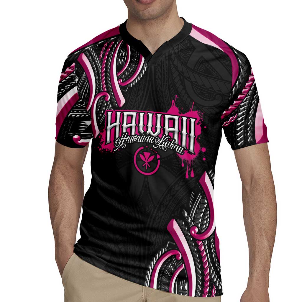 Traditional Art Hawaiian Kakau Tattoos Rugby Jersey Pink Color - Polynesian Pride