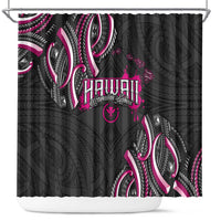 Traditional Art Hawaiian Kakau Tattoos Shower Curtain Pink Color - Polynesian Pride