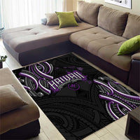 Traditional Art Hawaiian Kakau Tattoos Area Rug Purple Color - Polynesian Pride