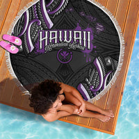Traditional Art Hawaiian Kakau Tattoos Beach Blanket Purple Color - Polynesian Pride