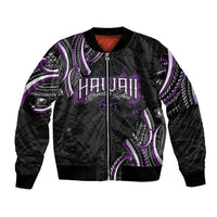 Traditional Art Hawaiian Kakau Tattoos Bomber Jacket Purple Color - Polynesian Pride