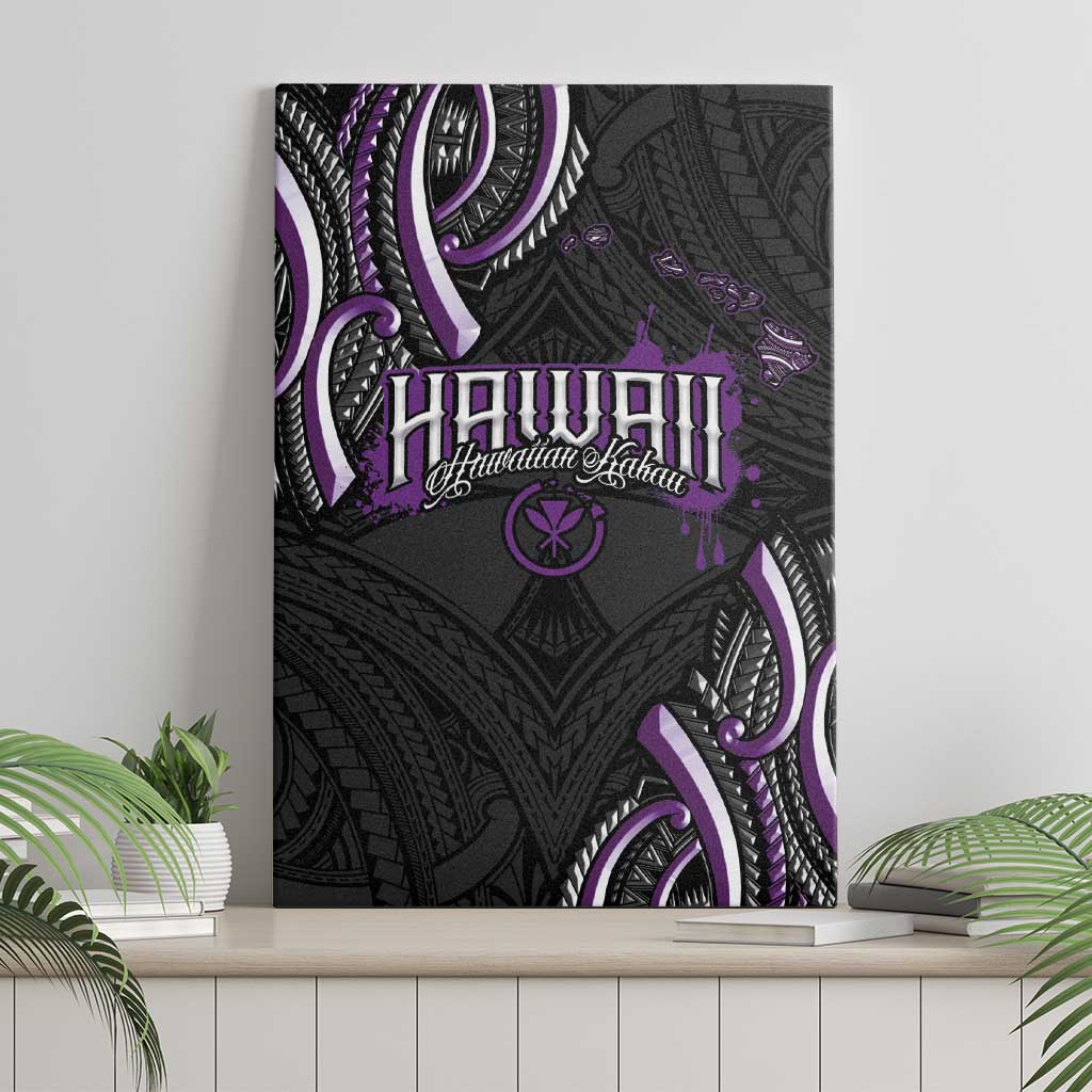 Traditional Art Hawaiian Kakau Tattoos Canvas Wall Art Purple Color - Polynesian Pride
