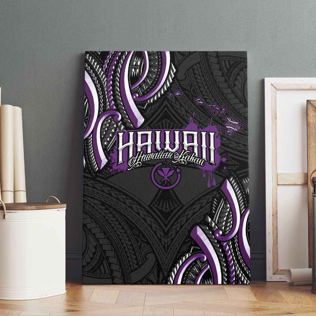 Traditional Art Hawaiian Kakau Tattoos Canvas Wall Art Purple Color - Polynesian Pride