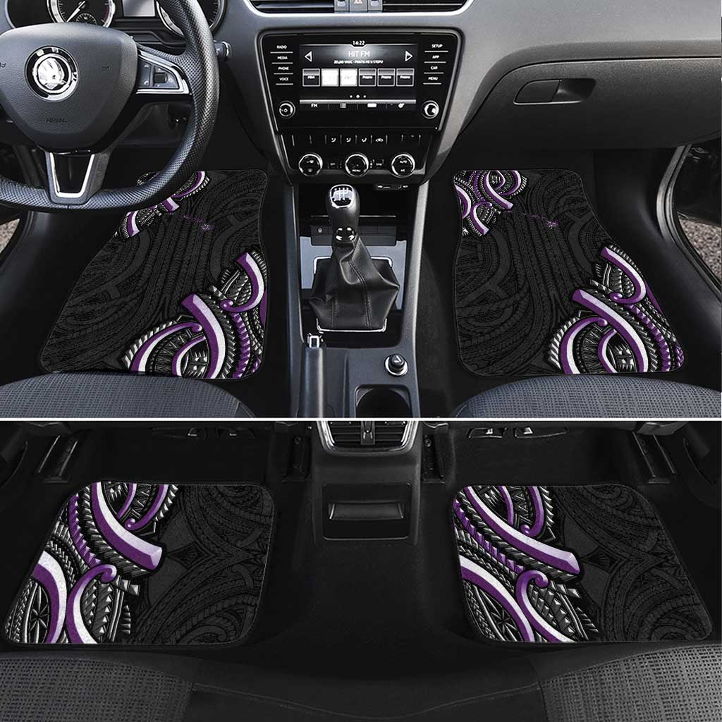 Traditional Art Hawaiian Kakau Tattoos Car Mats Purple Color - Polynesian Pride