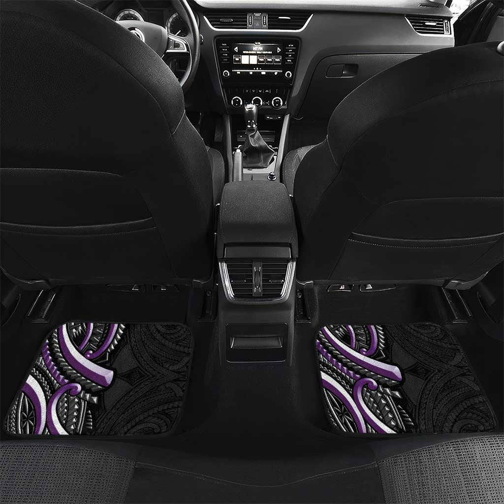 Traditional Art Hawaiian Kakau Tattoos Car Mats Purple Color - Polynesian Pride