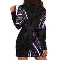 Traditional Art Hawaiian Kakau Tattoos Hoodie Dress Purple Color - Polynesian Pride