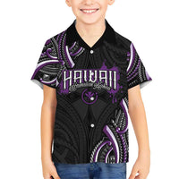 Traditional Art Hawaiian Kakau Tattoos Kid Hawaiian Shirt Purple Color LT03 Kid Purple - Polynesian Pride