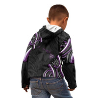 Traditional Art Hawaiian Kakau Tattoos Kid Hoodie Purple Color - Polynesian Pride