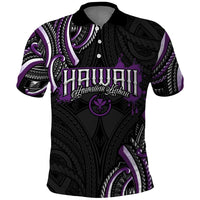 Traditional Art Hawaiian Kakau Tattoos Polo Shirt Purple Color - Polynesian Pride