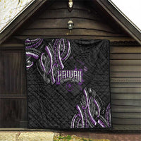 Traditional Art Hawaiian Kakau Tattoos Quilt Purple Color - Polynesian Pride