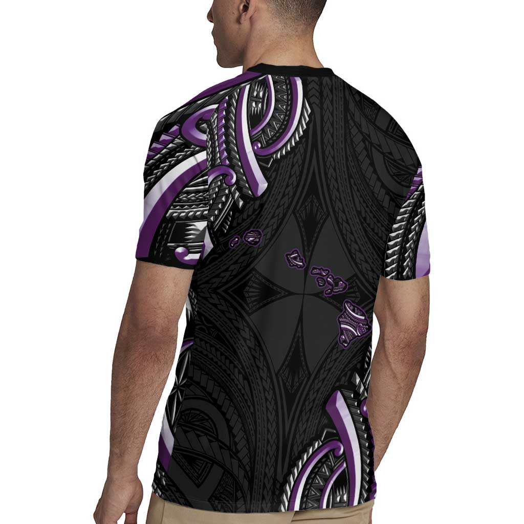 Traditional Art Hawaiian Kakau Tattoos Rugby Jersey Purple Color - Polynesian Pride