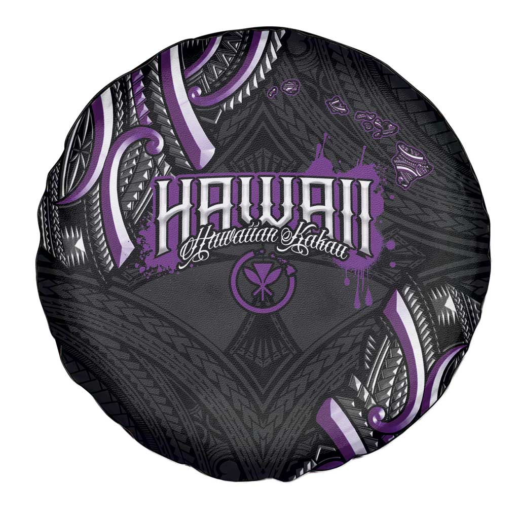 Traditional Art Hawaiian Kakau Tattoos Spare Tire Cover Purple Color - Polynesian Pride