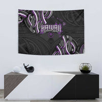 Traditional Art Hawaiian Kakau Tattoos Tapestry Purple Color - Polynesian Pride
