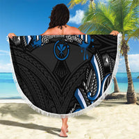 Traditional Art Hawaiian Kakau Tattoos Beach Blanket Blue Color - Polynesian Pride