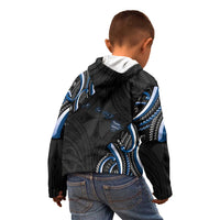 Traditional Art Hawaiian Kakau Tattoos Kid Hoodie Blue Color - Polynesian Pride