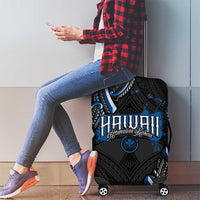 Traditional Art Hawaiian Kakau Tattoos Luggage Cover Blue Color - Polynesian Pride