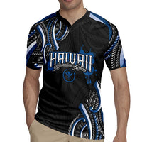Traditional Art Hawaiian Kakau Tattoos Rugby Jersey Blue Color - Polynesian Pride