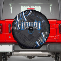 Traditional Art Hawaiian Kakau Tattoos Spare Tire Cover Blue Color - Polynesian Pride