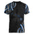 Traditional Art Hawaiian Kakau Tattoos Women V-Neck T-Shirt Blue Color - Polynesian Pride