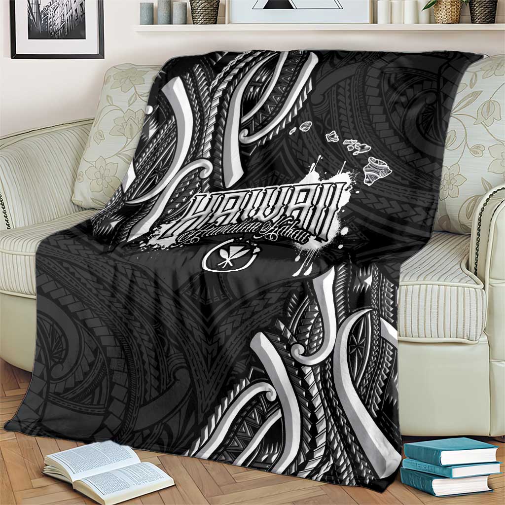 Traditional Art Hawaiian Kakau Tattoos Blanket White - Polynesian Pride