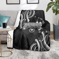 Traditional Art Hawaiian Kakau Tattoos Blanket White - Polynesian Pride