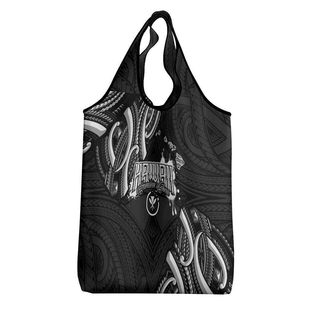 Traditional Art Hawaiian Kakau Tattoos Grocery Bag White - Polynesian Pride